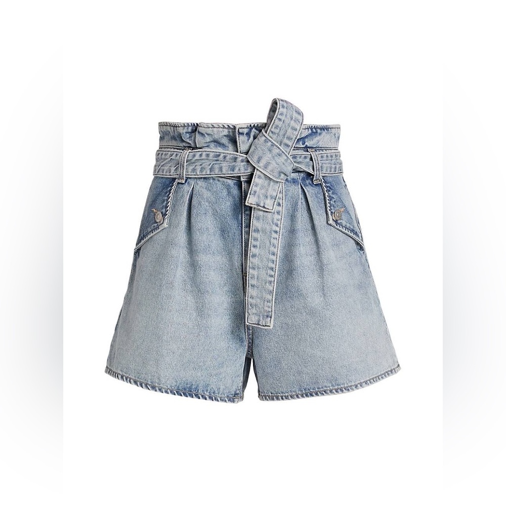 Veronica Beard Nori Paper Bag Shorts in Pebble Stone NEW - Picture 5 of 16